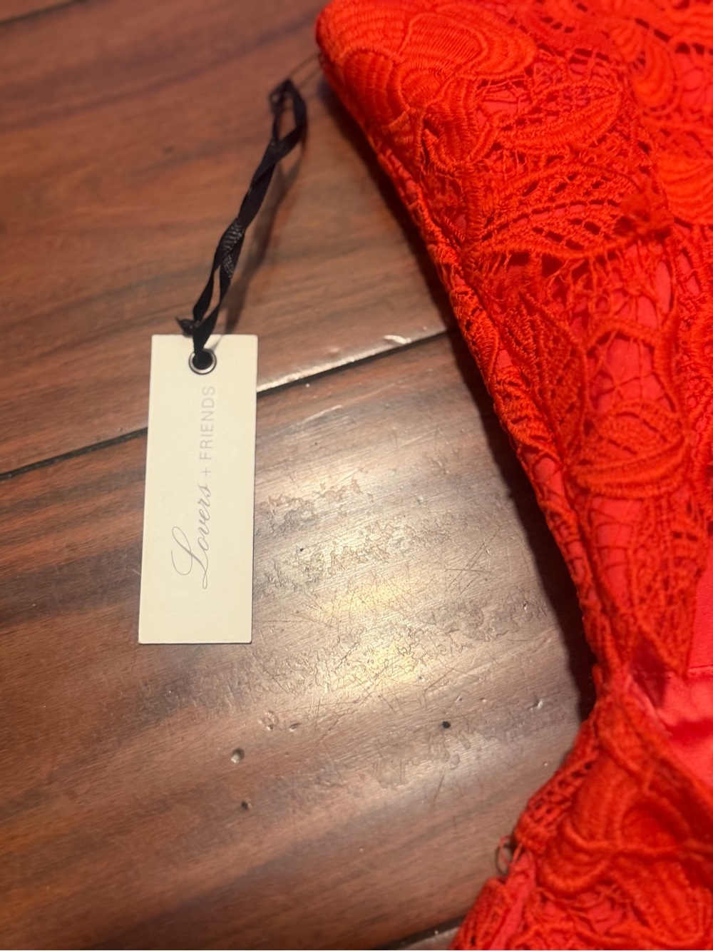 Lovers + Friends Red Lace Mini Romper with Back Tie - Picture 6 of 10
